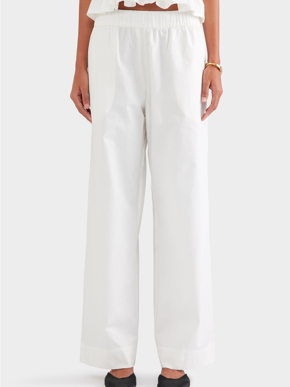 NWT! NEW! Venroy Heavy Cotton Poplin Pant small white summer trouser high waist